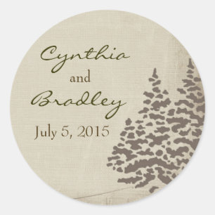 Vintage Evergreen Wedding Sticker
