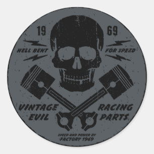 Vintage Evil 012B Classic Round Sticker