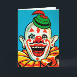 Vintage Evil Clown Birthday Card<br><div class="desc">Custom restored,  high quality vintage clown image...  Creepy.</div>