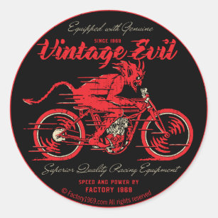 Vintage Evil VE018A Classic Round Sticker