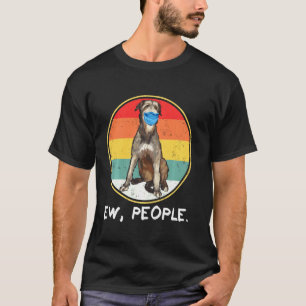 Vintage Ew People Irish Wolfhound Dog Wearing Face T-Shirt