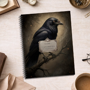 Vintage Ex Libris Dark Academia Gothic Raven Notebook