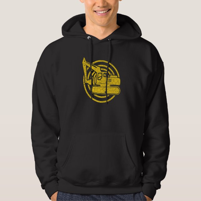 Vintage Excavator  Construction vehicles Hoodie (Front)