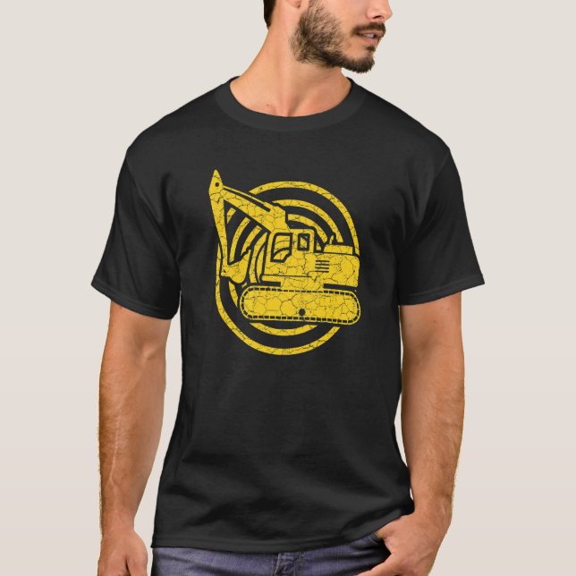 Vintage Excavator  Construction vehicles T-Shirt (Front)