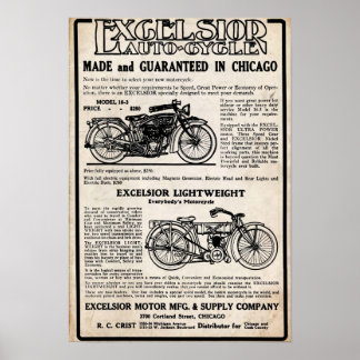 Vintage Excelsior Motorcycle Company Print