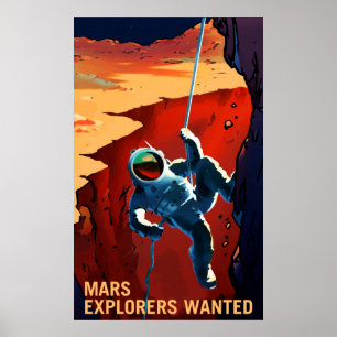 Vintage "Explorers Wanted" Mars Recruitment Poster
