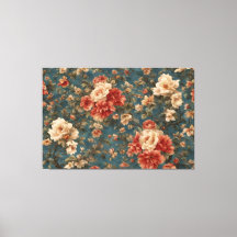 Vintage Exquisite White and Lush Coral Red Flowers