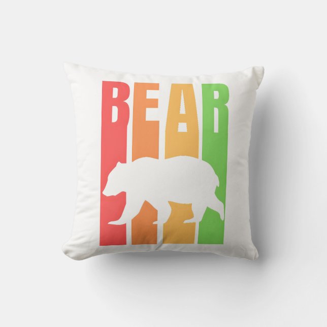 Vintage Extended Letter Bear Design Cushion (Front)