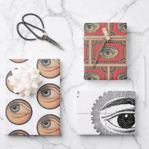 Vintage Eye Advertisement Gift Wrapping Set  Wrapping Paper Sheet