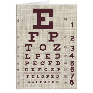 Vintage Eye Chart on Burlap  Folded Card