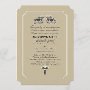 Vintage Eyeglasses Graduation Invitation