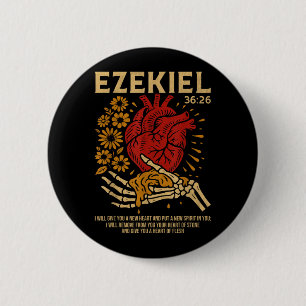 Vintage Ezekiel 36-26 Heart Of Flesh Bible Verse 6 Cm Round Badge