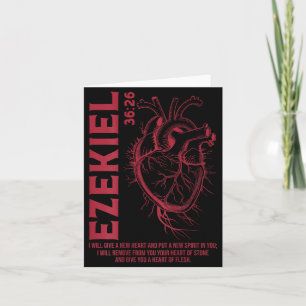 Vintage Ezekiel 36-26 Heart Of Flesh Bible Verse C Card