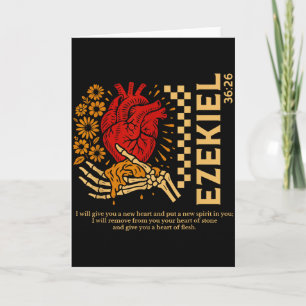 Vintage Ezekiel 36-26 Heart Of Flesh Bible Verse C Card