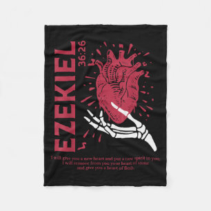 Vintage Ezekiel 36-26 Heart Of Flesh Bible Verse C Fleece Blanket