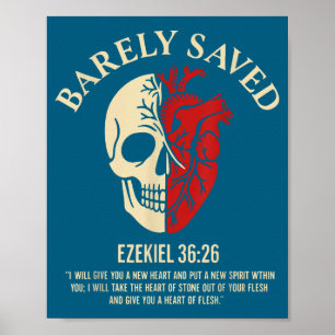 Vintage Ezekiel 36-26 Heart Of Flesh Bible Verse C Poster