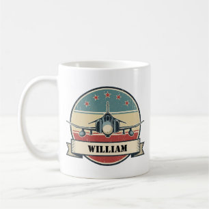 Vintage F-4 Phantom Fighter Aviation Badge Coffee Mug