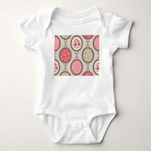 Vintage Fabric: Patchwork Seamless Design. Baby Bodysuit