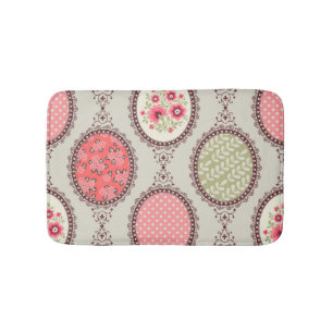 Vintage Fabric: Patchwork Seamless Design. Bath Mat