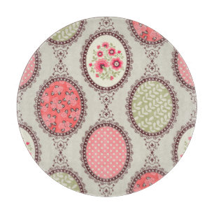 Vintage Fabric: Patchwork Seamless Design. Cutting Board