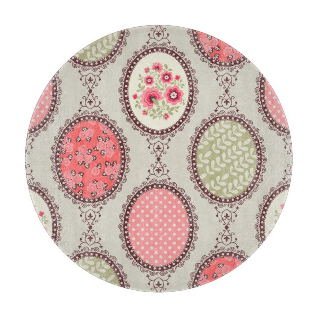 Vintage Fabric: Patchwork Seamless Design. Cutting Board (Front)