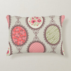 Vintage Fabric: Patchwork Seamless Design. Decorative Cushion