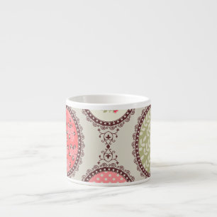Vintage Fabric: Patchwork Seamless Design. Espresso Cup