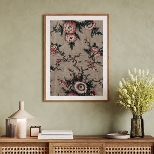 Vintage fabric with floral design decoupage tissue paper