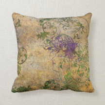 Vintage Face And Arabesques Decorative Pillow