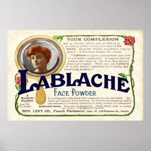 Vintage Face Powder Ad from 1907 (Colourized) Poster