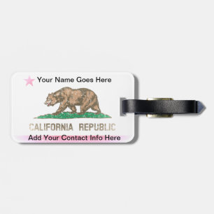 Vintage Fade California Flag Luggage Tag