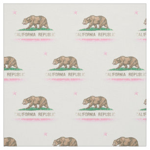 Vintage Fade Flag of California Republic Fabric