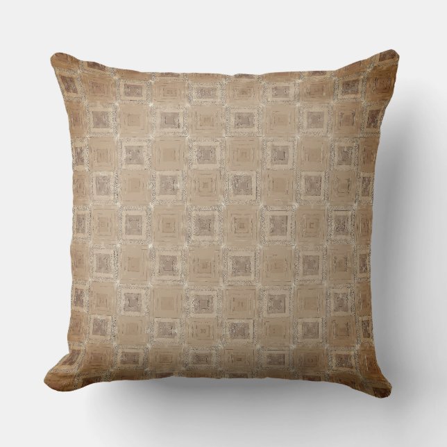 Vintage Faded Brown Square Layers  Cushion (Front)