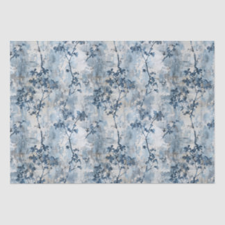 Vintage Faded Floral Wallpaper - Blue & White Anti Tissue Paper