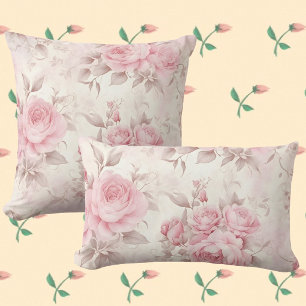 Vintage Faded Pink Roses Cushion