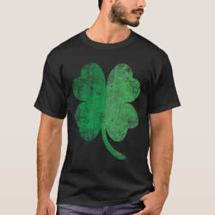 Vintage Faded Retro Four Leaf Clover St Patricks D T-Shirt