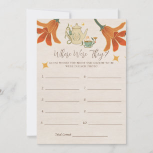 Vintage Faecore Floral Tea Bridal Shower Game Card