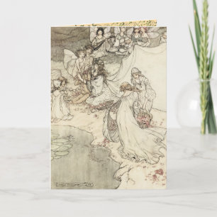 Vintage Faeries by the Pond Card