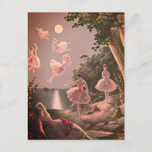 Vintage Faeries In The Night Postcard