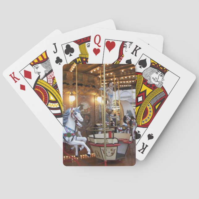 Vintage Fairground Carousel Playing Cards (Back)