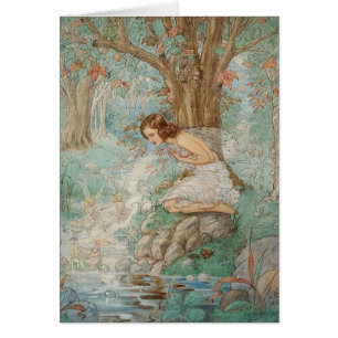 Vintage - Fairies at the Stream -