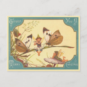 "Vintage Fairies Christmas Card" Postcard