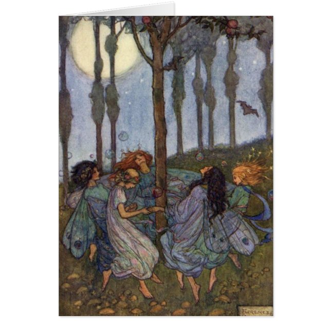 Vintage - Fairies Dance Around a Tree, (Front)