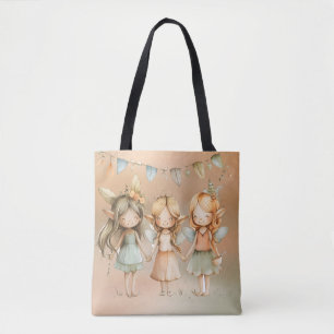 Vintage Fairies Girl Birthday Party Gift Tote Bag