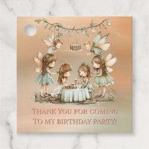 Vintage Fairies Girl Birthday Party Thank You Favour Tags