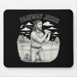 Vintage Fairway Of Jesus Christian Golfer Jesus Sp Mouse Pad