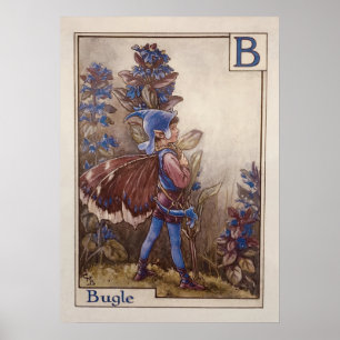 Vintage Fairy Alphabet Wall Art – "B is for Bugle"