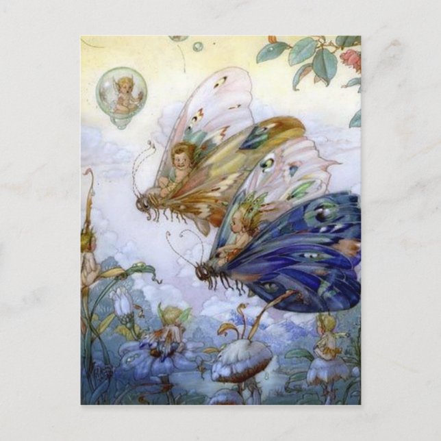 Vintage Fairy Aviators Postcard (Front)