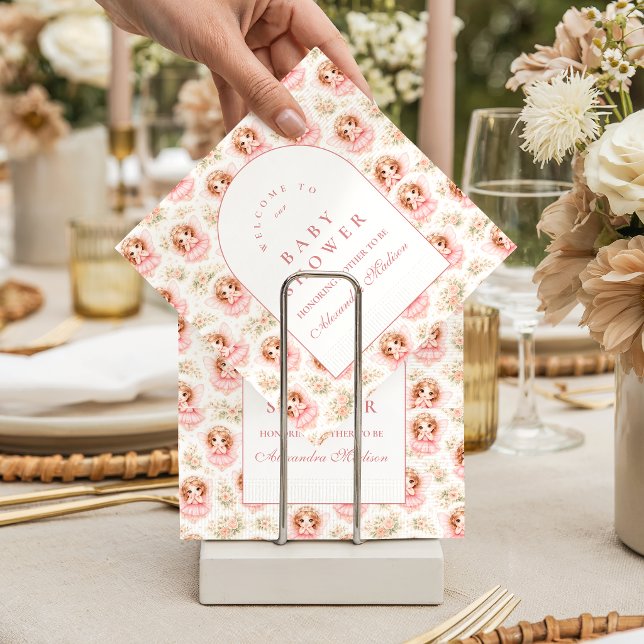 Vintage Fairy Baby Girl Baby Shower Napkin (Creator Uploaded)