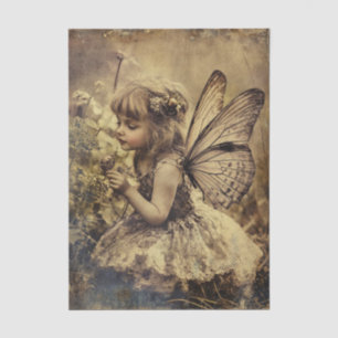 Vintage Fairy Child with Wings Decoupage Paper
